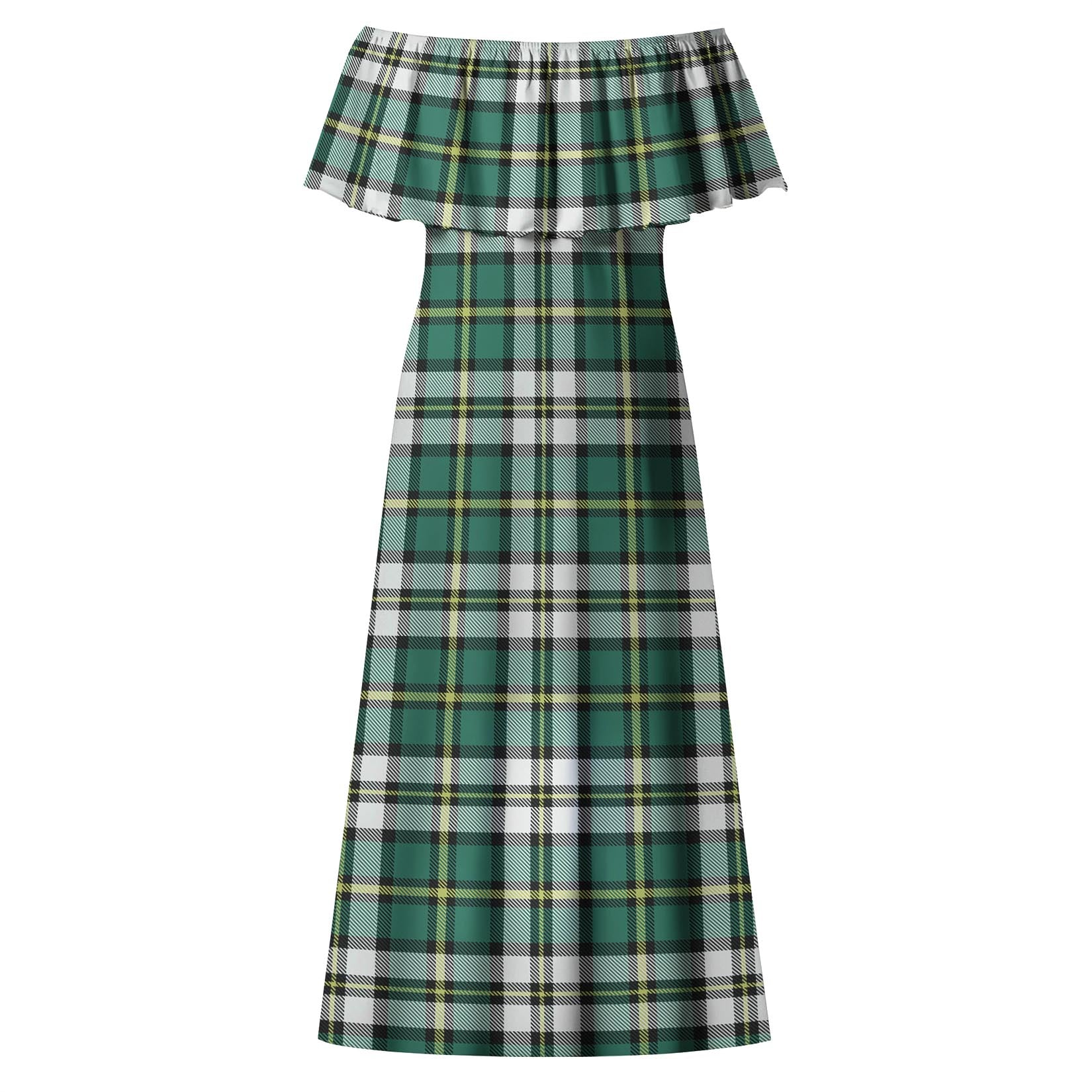 Cape Breton Island Canada Tartan Off Shoulder Long Dress - Tartanvibesclothing
