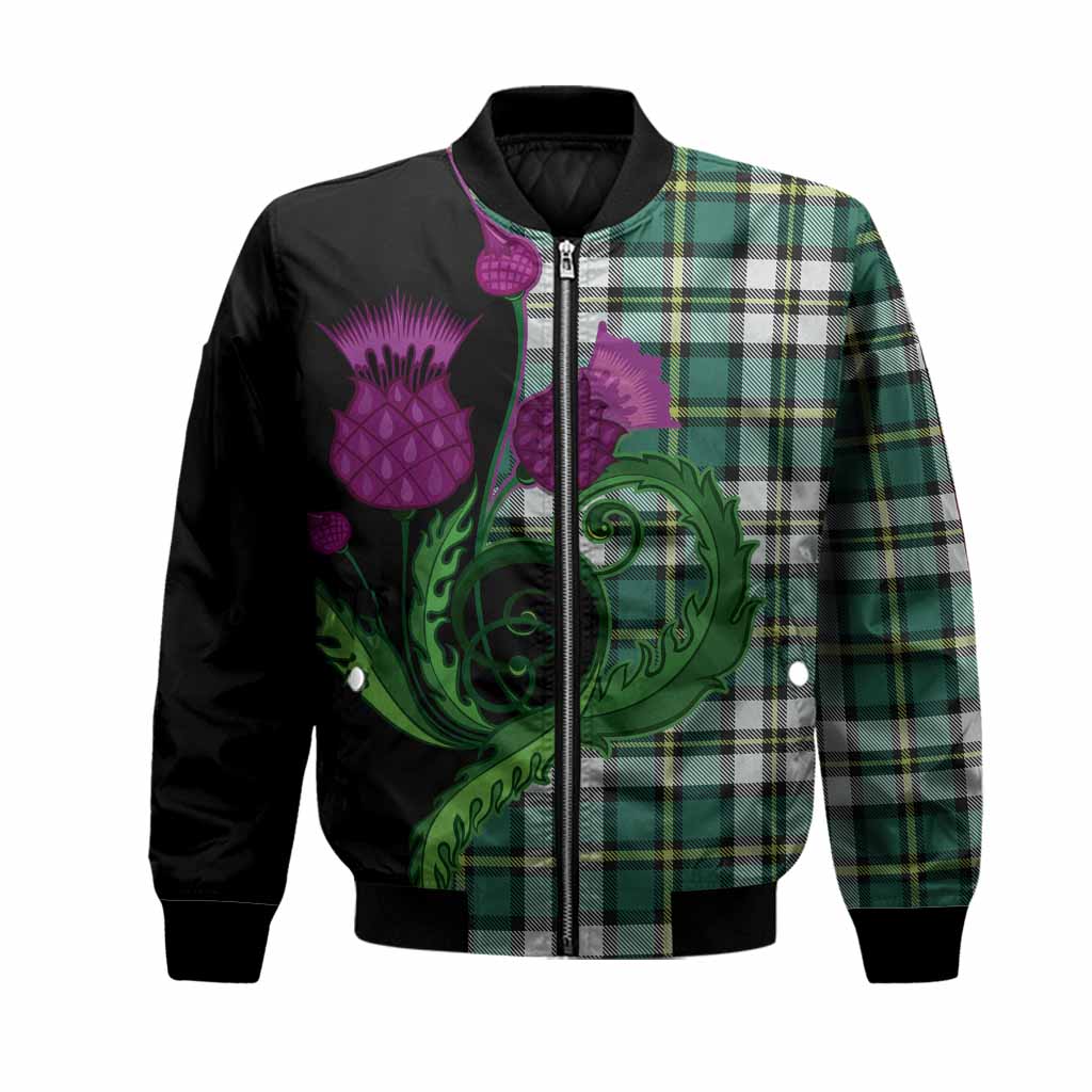 Cape Breton Island Canada Tartan Bomber Jacket Traditional Scottish Thistle