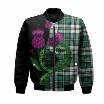 Cape Breton Island Canada Tartan Bomber Jacket Traditional Scottish Thistle