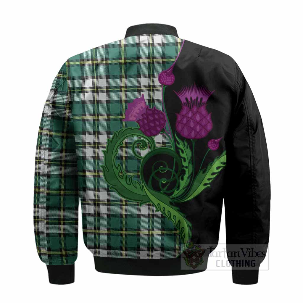Cape Breton Island Canada Tartan Bomber Jacket Traditional Scottish Thistle