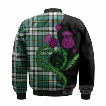 Cape Breton Island Canada Tartan Bomber Jacket Traditional Scottish Thistle