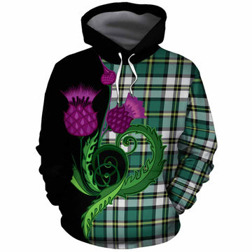Cape Breton Island Canada Tartan Cotton Hoodie Traditional Scottish Thistle