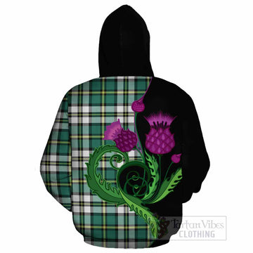 Cape Breton Island Canada Tartan Cotton Hoodie Traditional Scottish Thistle