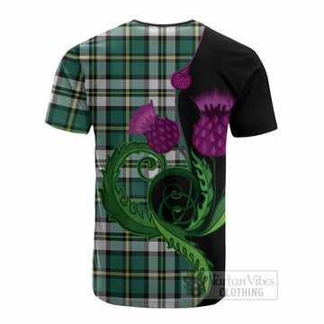 Cape Breton Island Canada Tartan Cotton T-shirt Traditional Scottish Thistle