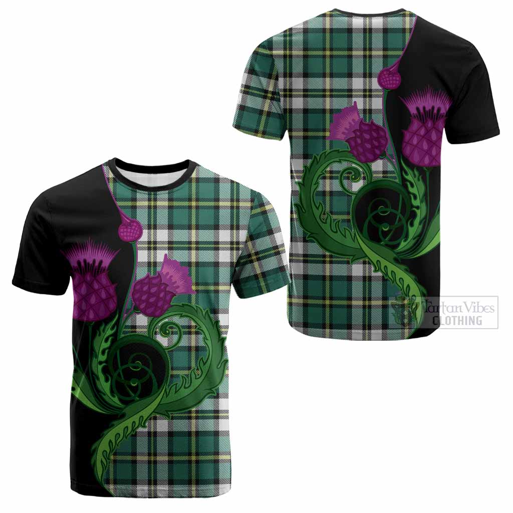 Cape Breton Island Canada Tartan Cotton T-shirt Traditional Scottish Thistle