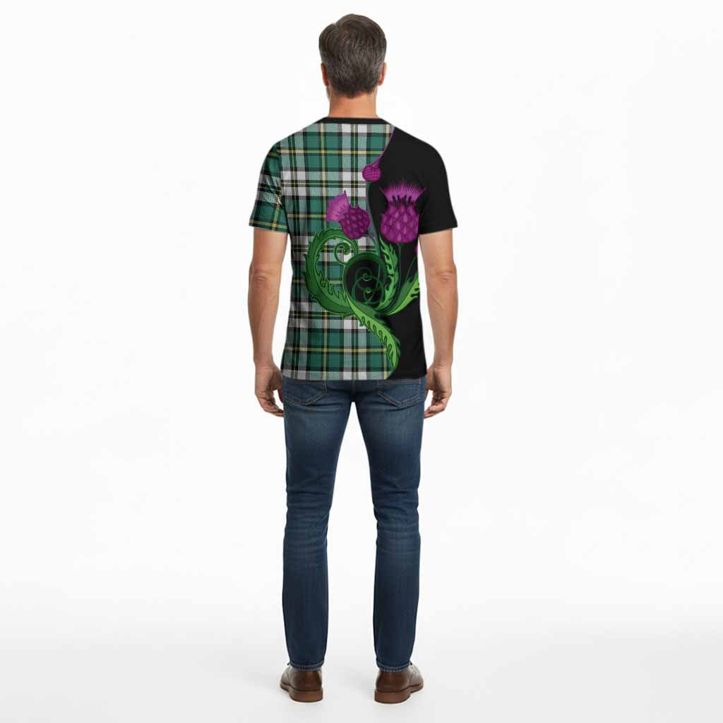 Cape Breton Island Canada Tartan Cotton T-shirt Traditional Scottish Thistle