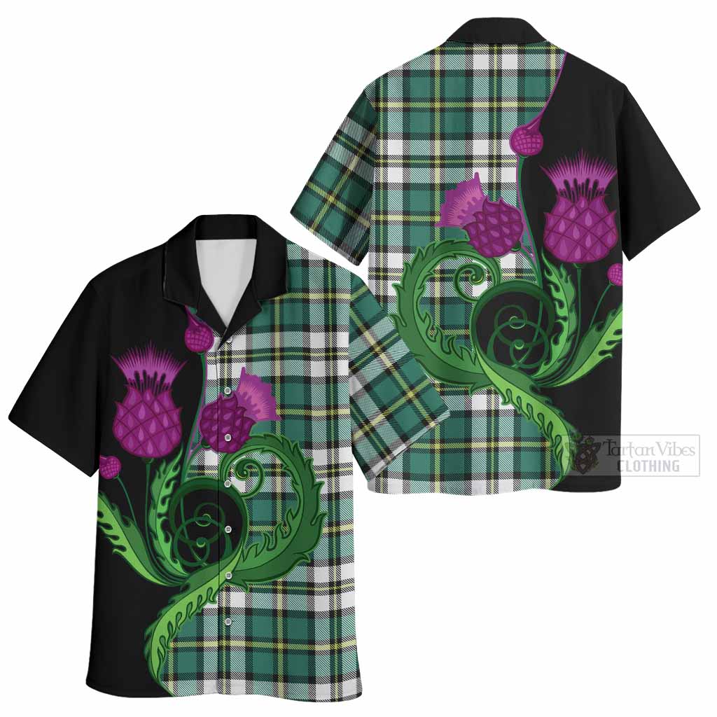 Cape Breton Island Canada Tartan Hawaiian Shirt Traditional Scottish Thistle