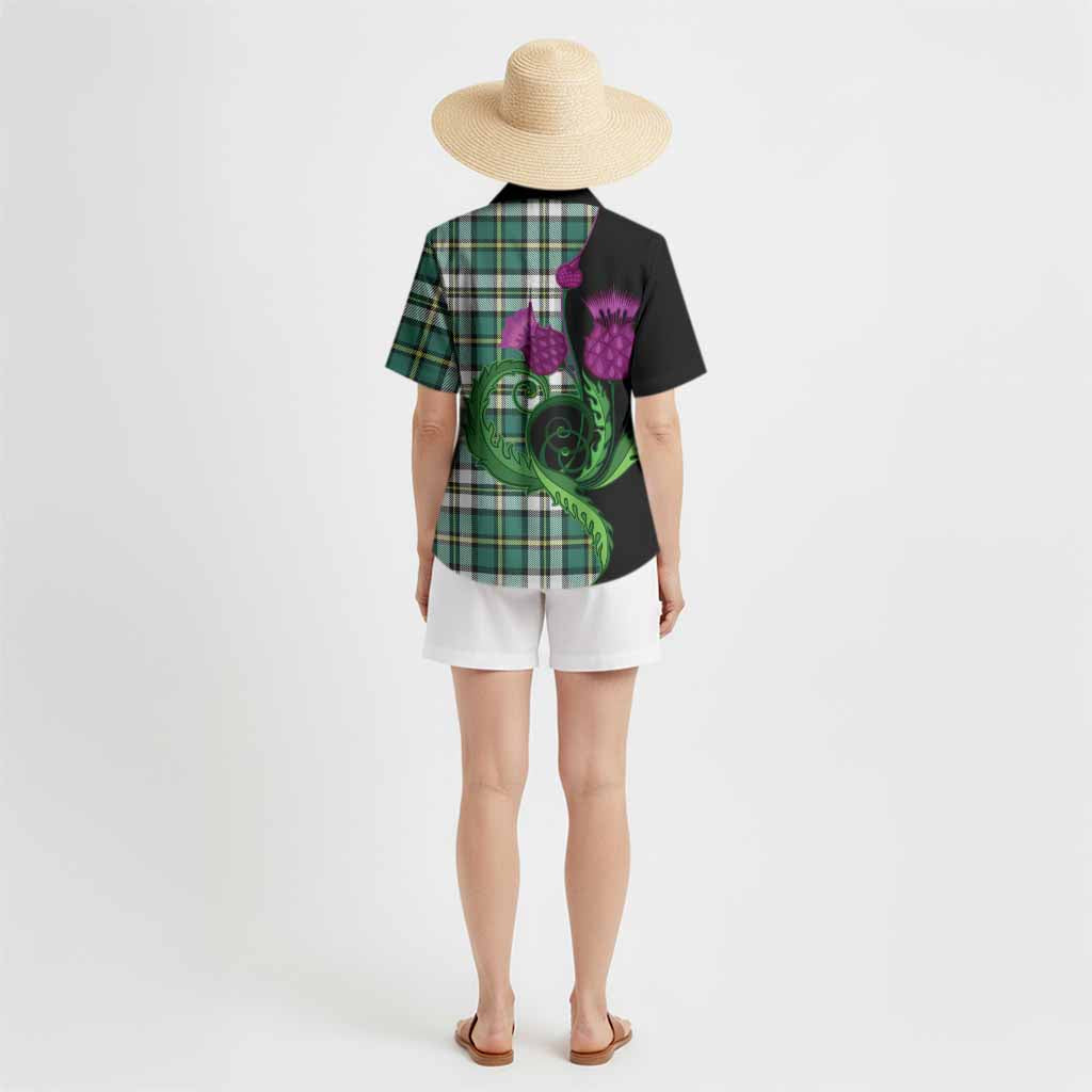 Cape Breton Island Canada Tartan Hawaiian Shirt Traditional Scottish Thistle