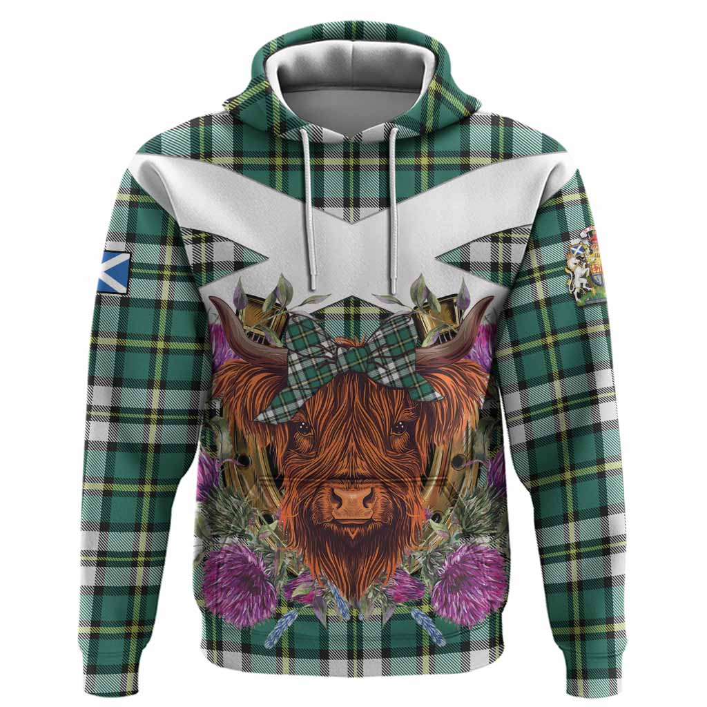Cape Breton Island Canada Tartan Hoodie Scottish Thistle Heilan Coo