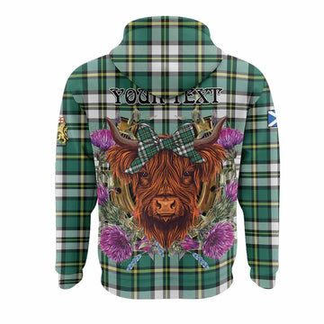Cape Breton Island Canada Tartan Hoodie Scottish Thistle Heilan Coo
