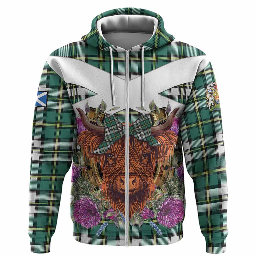 Cape Breton Island Canada Tartan Hoodie Scottish Thistle Heilan Coo