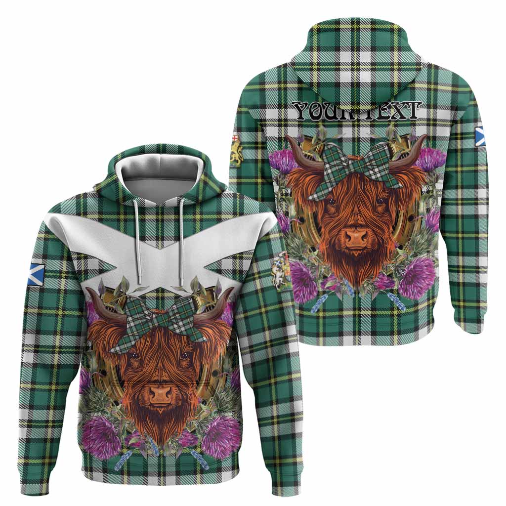 Cape Breton Island Canada Tartan Hoodie Scottish Thistle Heilan Coo