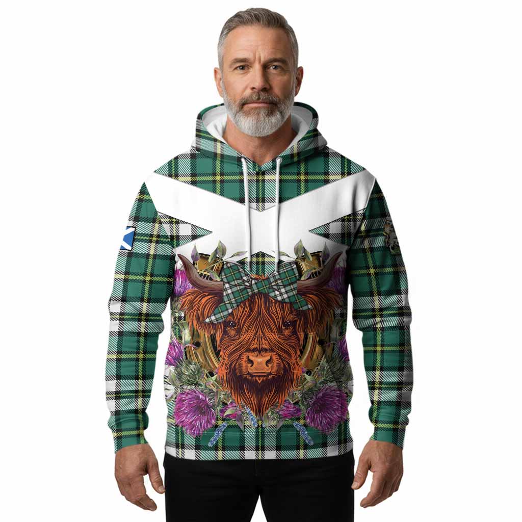 Cape Breton Island Canada Tartan Hoodie Scottish Thistle Heilan Coo