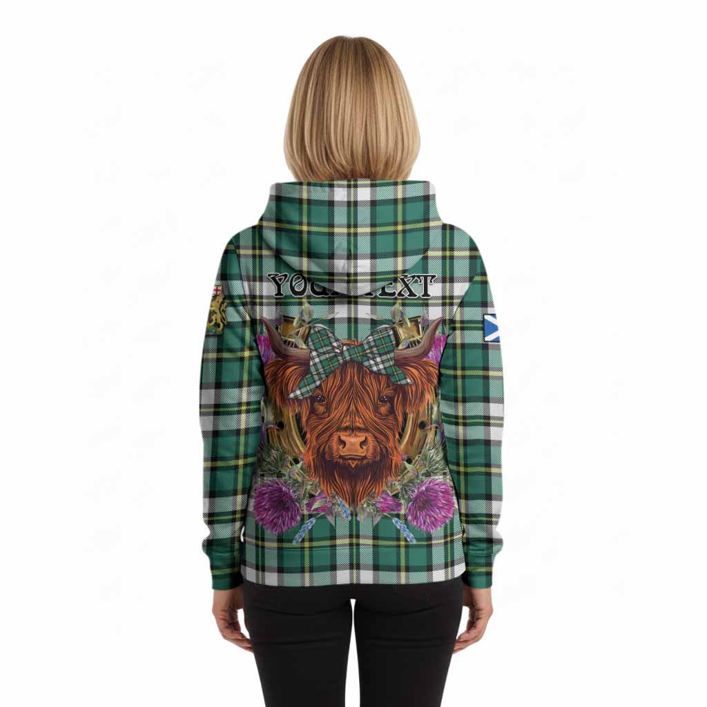Cape Breton Island Canada Tartan Hoodie Scottish Thistle Heilan Coo