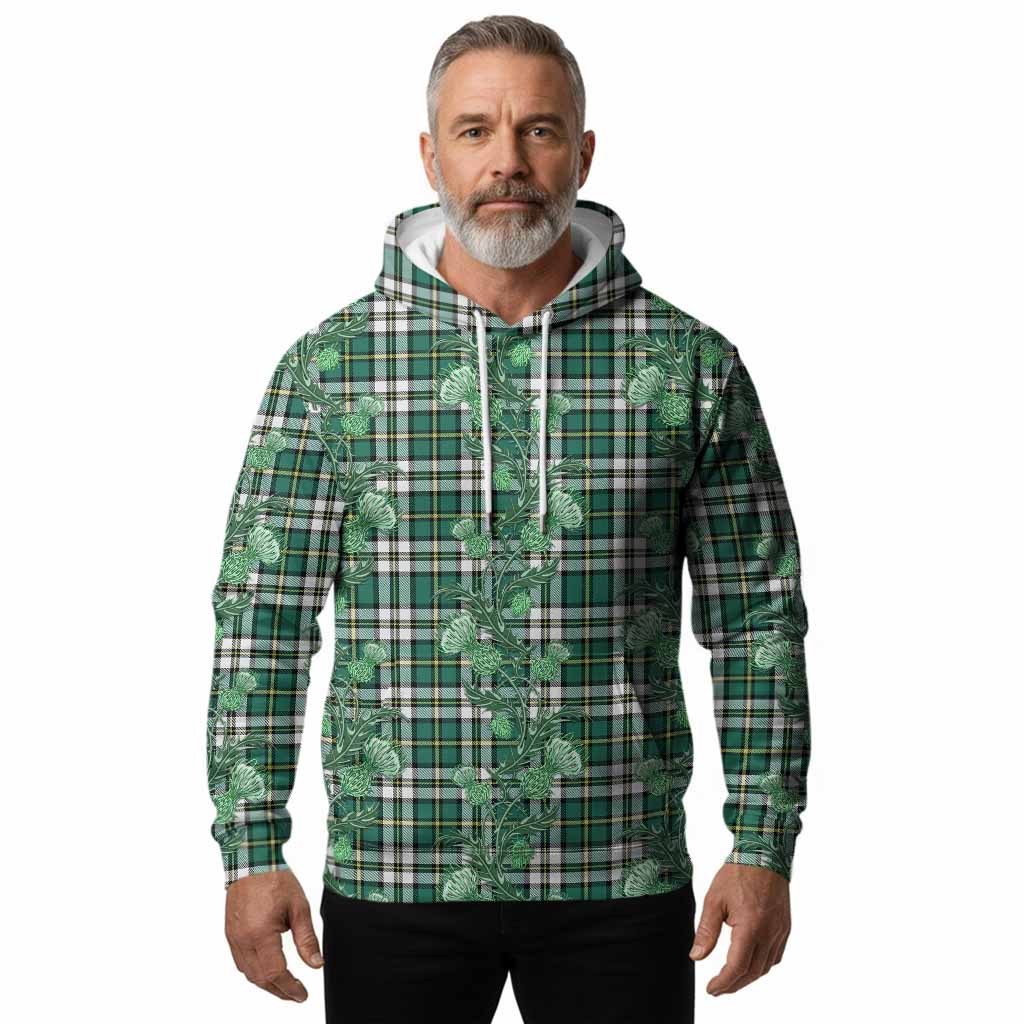 Cape Breton Island Canada Tartan Hoodie Seamless Scottish Thistle Flowers