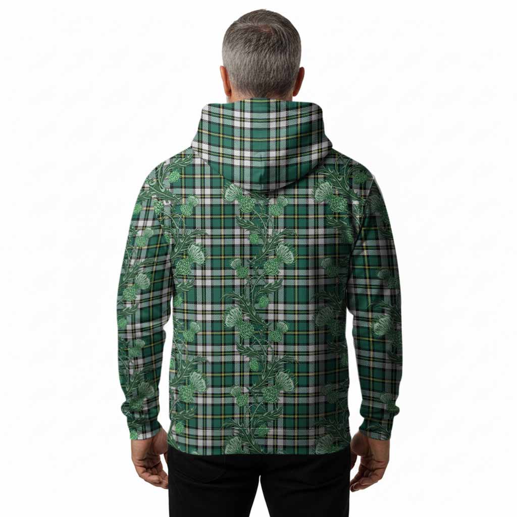 Cape Breton Island Canada Tartan Hoodie Seamless Scottish Thistle Flowers