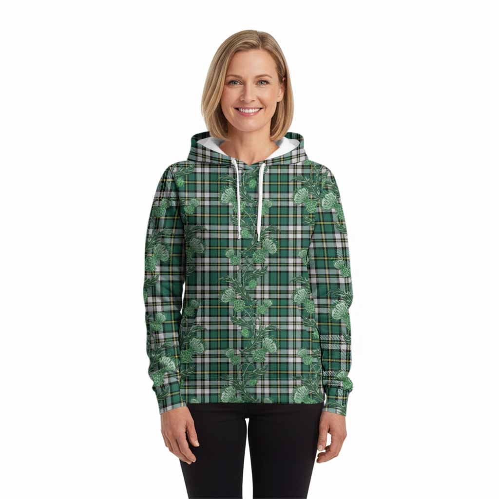 Cape Breton Island Canada Tartan Hoodie Seamless Scottish Thistle Flowers