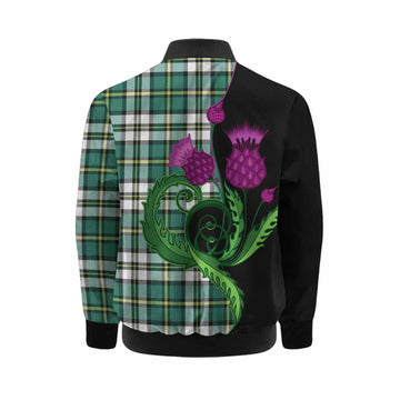 Cape Breton Island Canada Tartan Kid Bomber Jacket Traditional Scottish Thistle