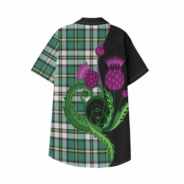 Cape Breton Island Canada Tartan Kid Hawaiian Shirt Traditional Scottish Thistle