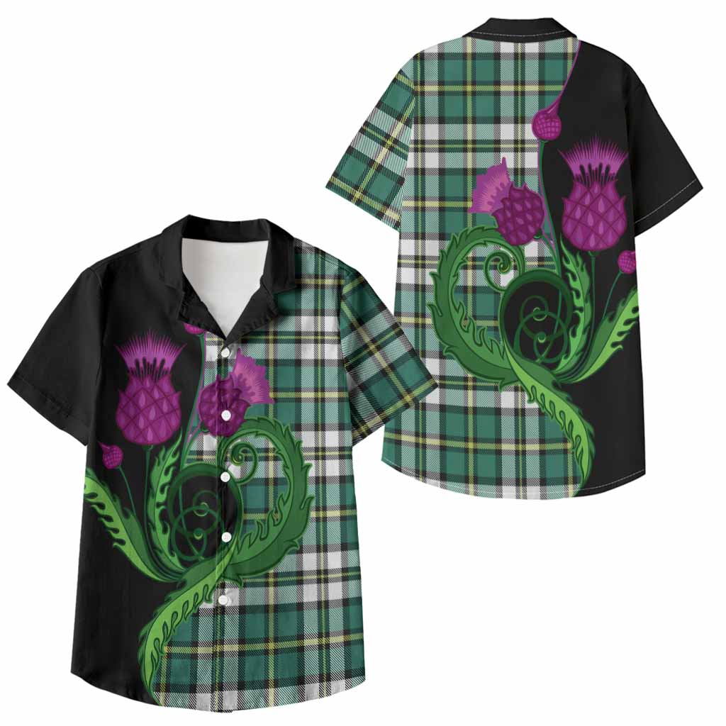 Cape Breton Island Canada Tartan Kid Hawaiian Shirt Traditional Scottish Thistle