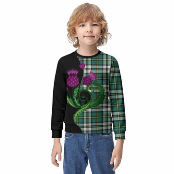 Cape Breton Island Canada Tartan Kid Knitted Sweatshirt Traditional Scottish Thistle