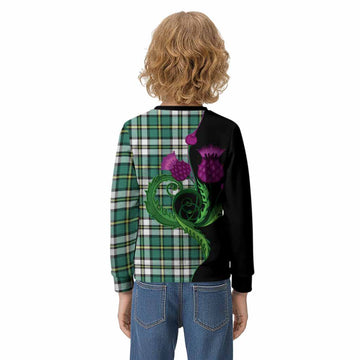Cape Breton Island Canada Tartan Kid Knitted Sweatshirt Traditional Scottish Thistle