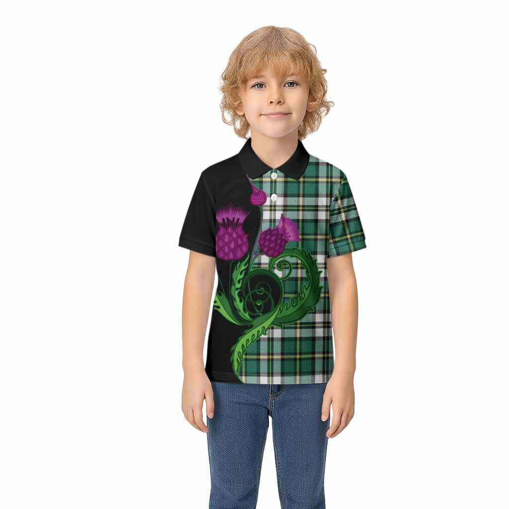 Cape Breton Island Canada Tartan Kid Polo Shirt Traditional Scottish Thistle