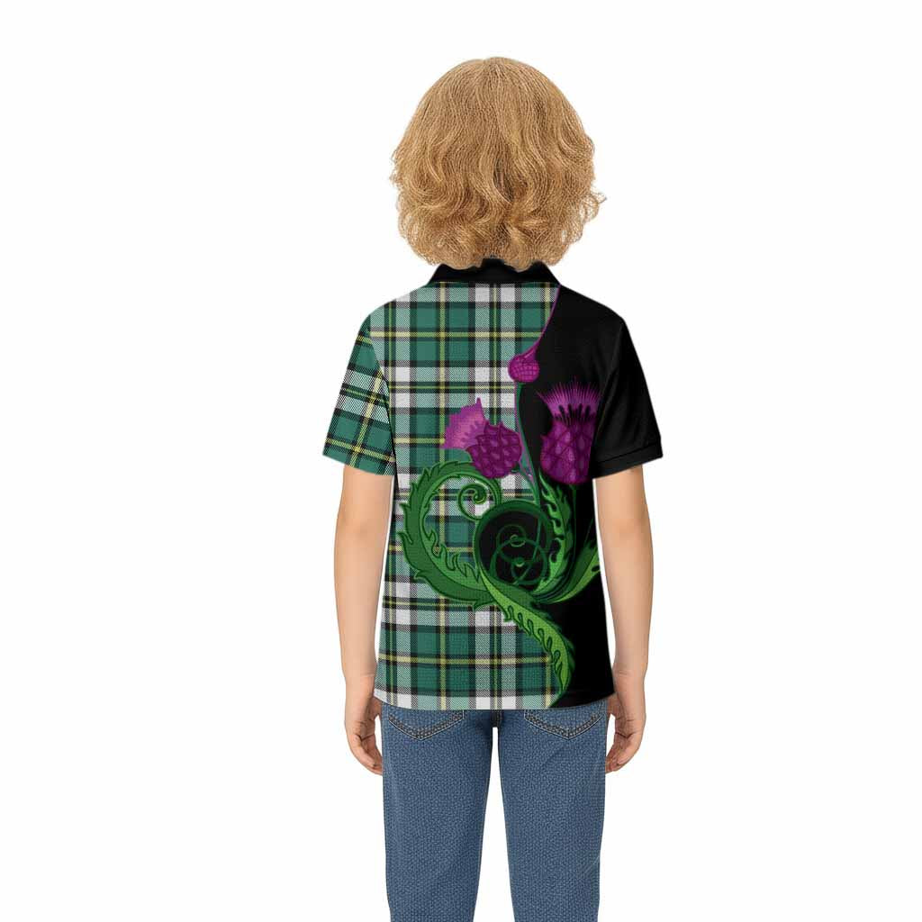 Cape Breton Island Canada Tartan Kid Polo Shirt Traditional Scottish Thistle