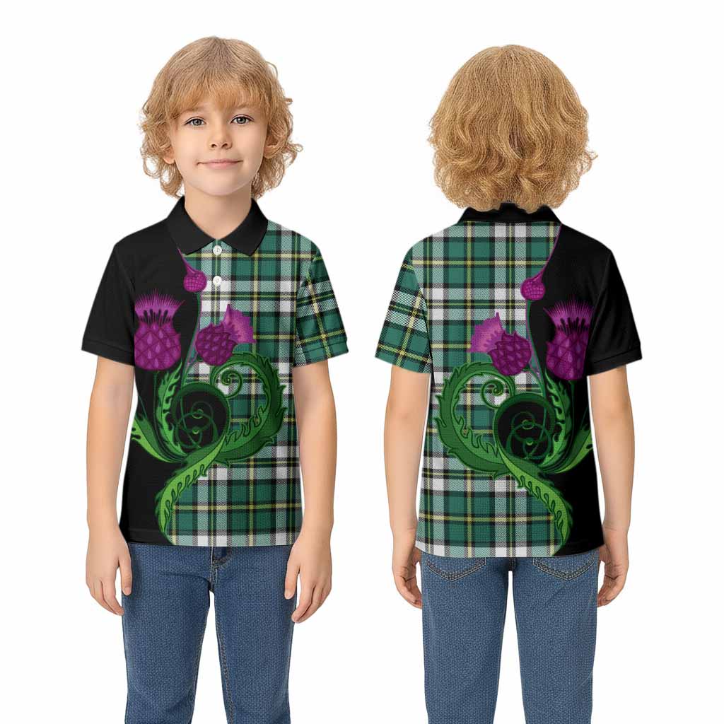 Cape Breton Island Canada Tartan Kid Polo Shirt Traditional Scottish Thistle