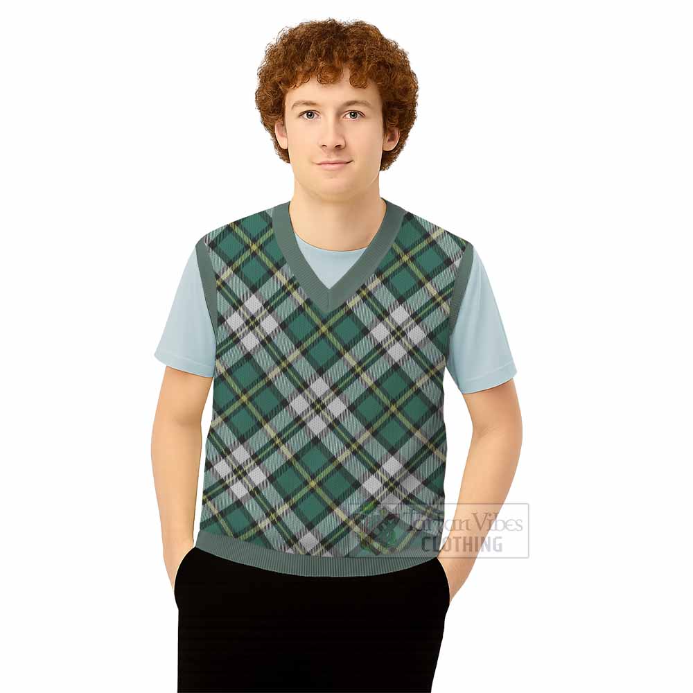 Cape Breton Island Canada Tartan  Knitted V-Neck Vest Cross Style