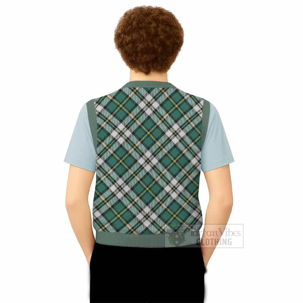 Cape Breton Island Canada Tartan  Knitted V-Neck Vest Cross Style