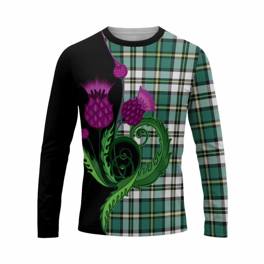 Cape Breton Island Canada Tartan Long Sleeve T-Shirt Traditional Scottish Thistle
