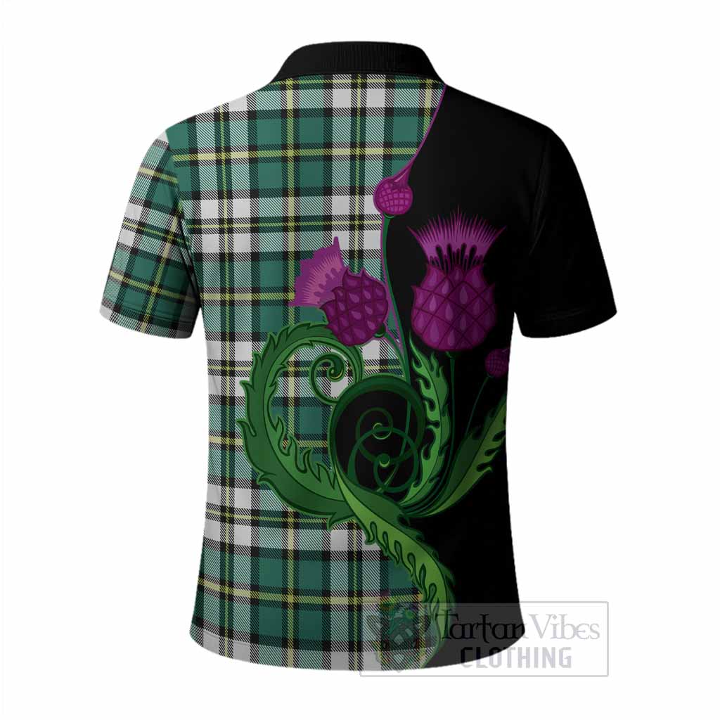 Cape Breton Island Canada Tartan Polo Shirt Traditional Scottish Thistle
