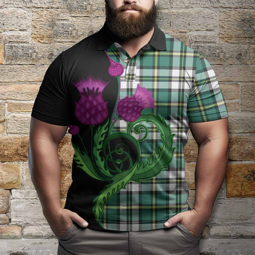 Cape Breton Island Canada Tartan Polo Shirt Traditional Scottish Thistle