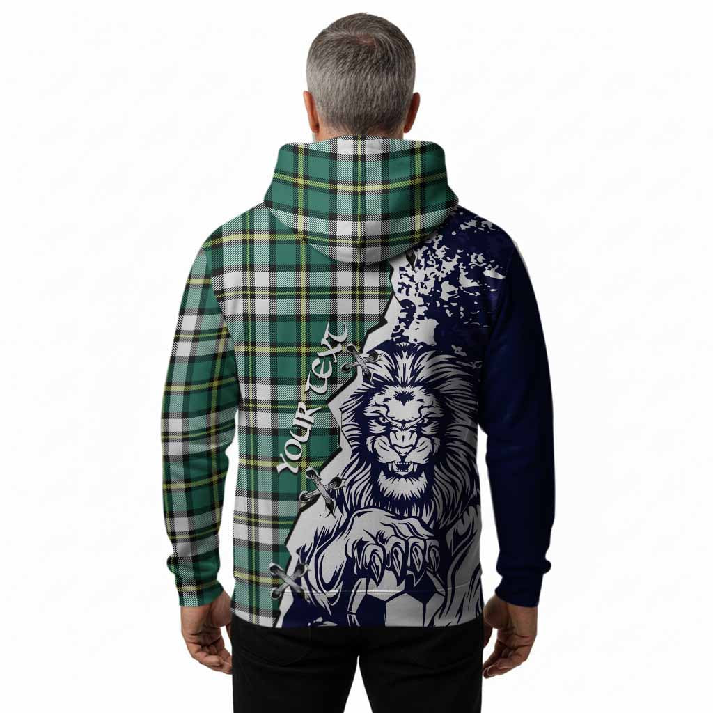 Cape Breton Island Canada Tartan Scottish Hoodie Angry Lion With Soccer Ball Style