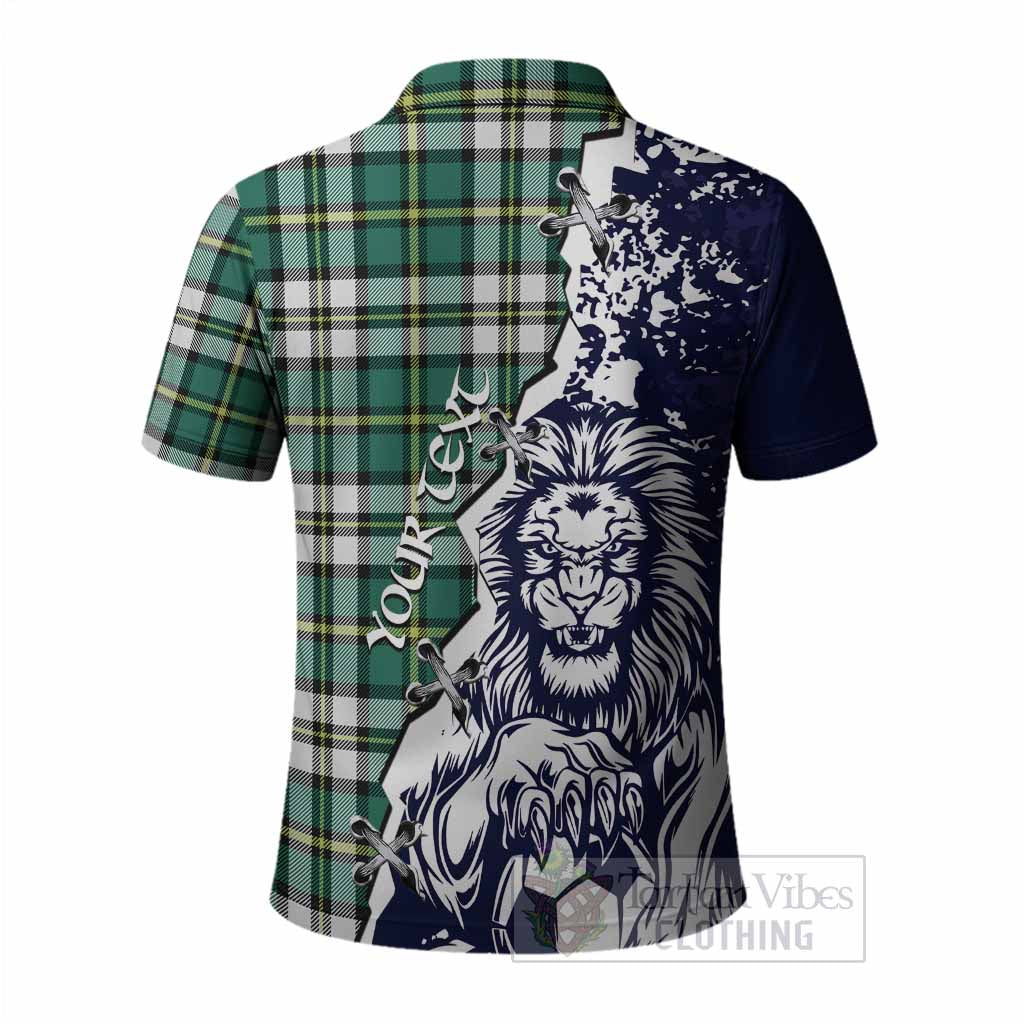 Cape Breton Island Canada Tartan Scottish Polo Shirt Angry Lion With Soccer Ball Style