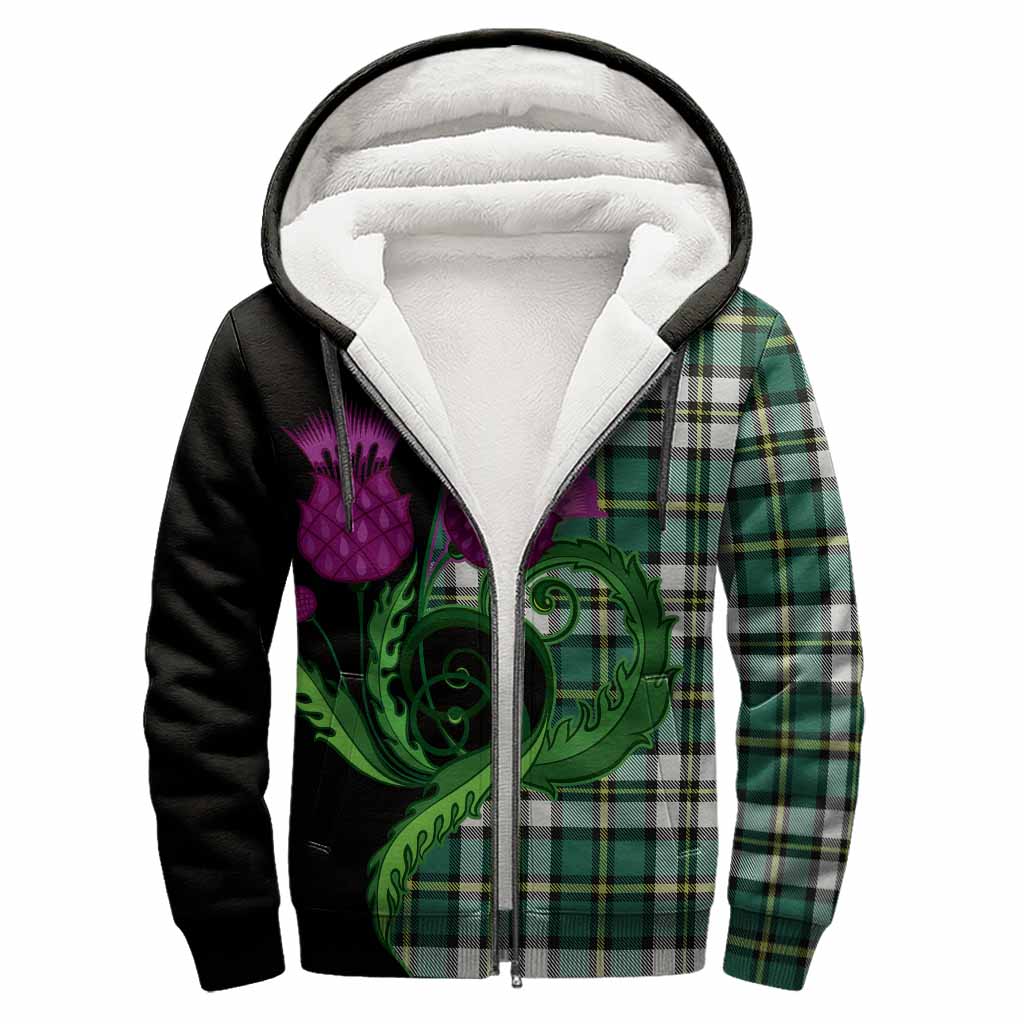Cape Breton Island Canada Tartan Sherpa Hoodie Traditional Scottish Thistle