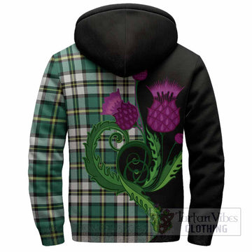 Cape Breton Island Canada Tartan Sherpa Hoodie Traditional Scottish Thistle