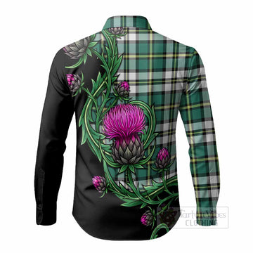 Cape Breton Island Tartan Long Sleeve Button Shirts Resilient Scottish Thistle