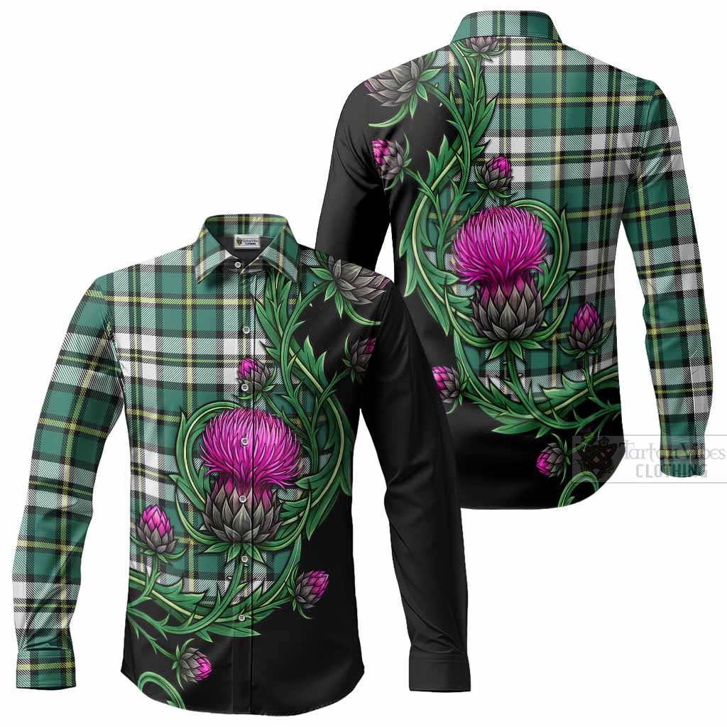 Cape Breton Island Tartan Long Sleeve Button Shirts Resilient Scottish Thistle