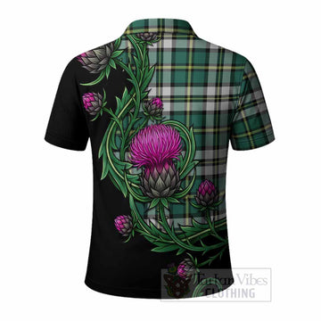 Cape Breton Island Tartan Polo Shirt Resilient Scottish Thistle
