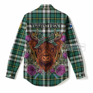 Cape Breton Island Tartan Women Casual Shirt Scottish Thistle Heilan Coo