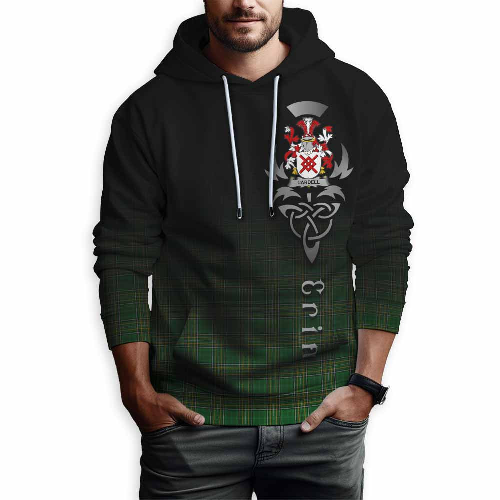 Tartan Vibes Clothing Cardell Irish Clan Hoodie with Coat of Arms Erin Go Bragh Celtic Inspired