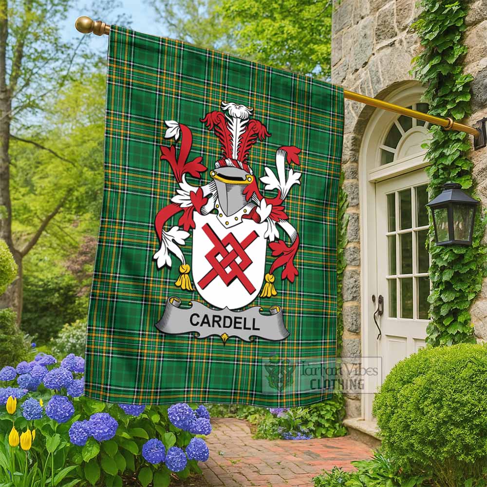 Cardell Irish Clan Tartan Flag with Coat of Arms