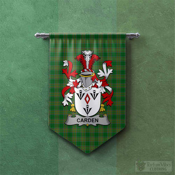 Carden Irish Clan Tartan Gonfalon, Tartan Banner with Coat of Arms