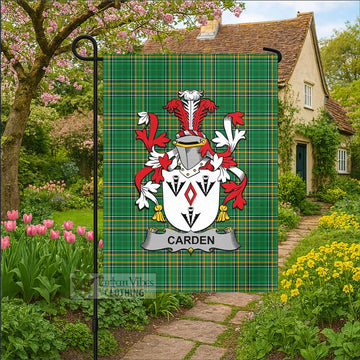 Carden Irish Clan Tartan Garden Flag with Coat of Arms