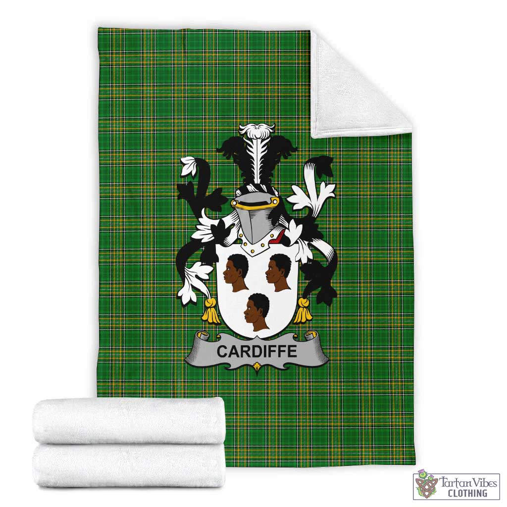 Cardiffe Irish Clan Tartan Blanket with Coat of Arms X-Large 59 x 79 inches 150 x 200 cm - Tartan Vibes Clothing