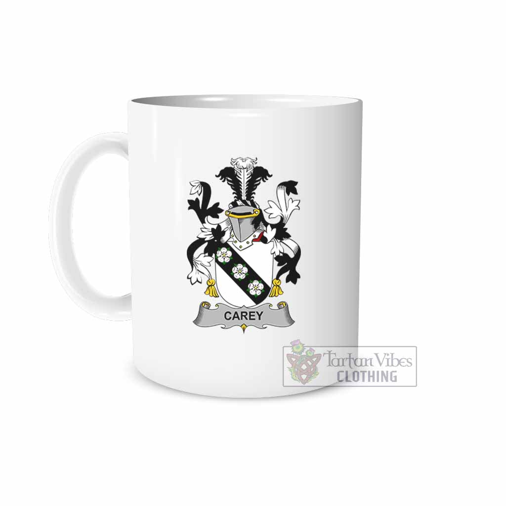 Carey Irish Clan Coat of Arms Ceramic Mug White - 2D-tartanvibesclothing