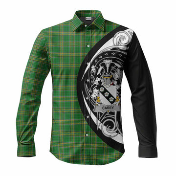 Carey Irish Clan Long Sleeve Button Shirt Celtic Circle Style Men's Shirt S - Tartan Vibes Clothing