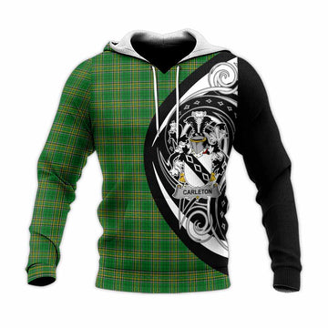 Carleton Irish Clan Knitted Hoodie Celtic Circle Style Unisex Knitted Pullover Hoodie - Tartan Vibes Clothing